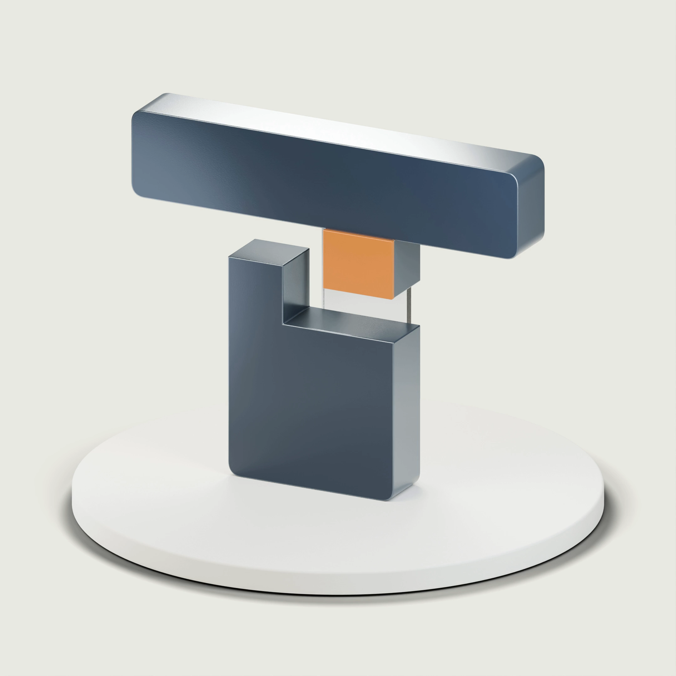 Tiercord’s stepped mark, sculpted in graphite, satin metal and amber on a mineral foundation.